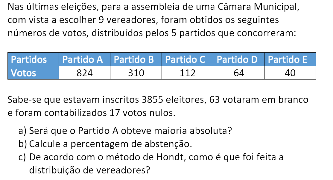 Exercício de matemática do 10º ano