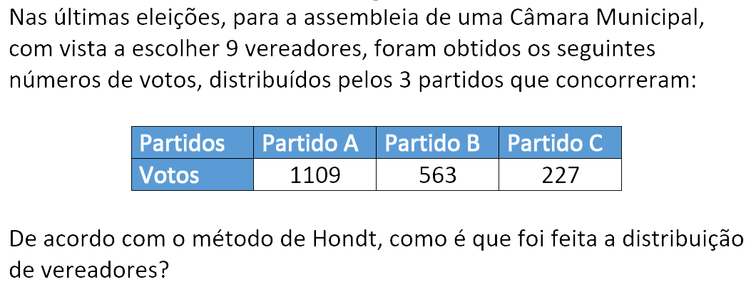 Exercício de matemática do 10º ano
