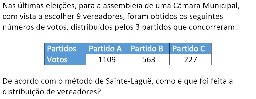 Exercício de matemática do 10º ano