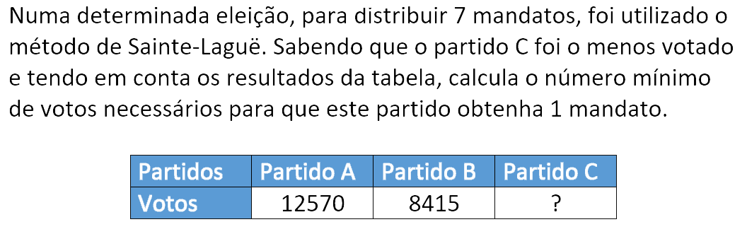 Exercício de matemática do 10º ano