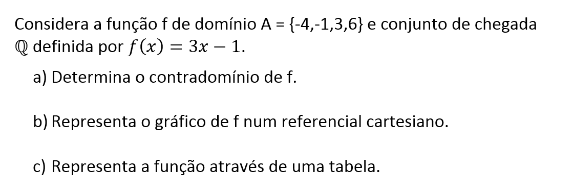 Exercício de matemática do 10º ano