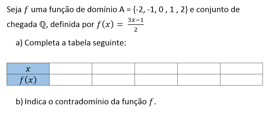 Exercício de matemática do 10º ano