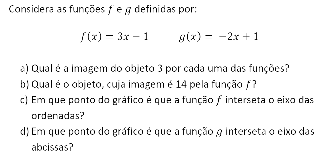 Exercício de matemática do 10º ano