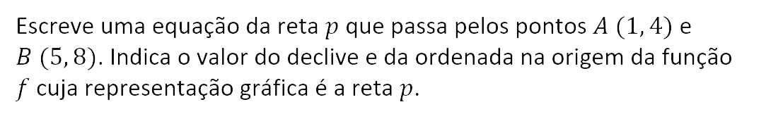 Exercício de matemática do 10º ano