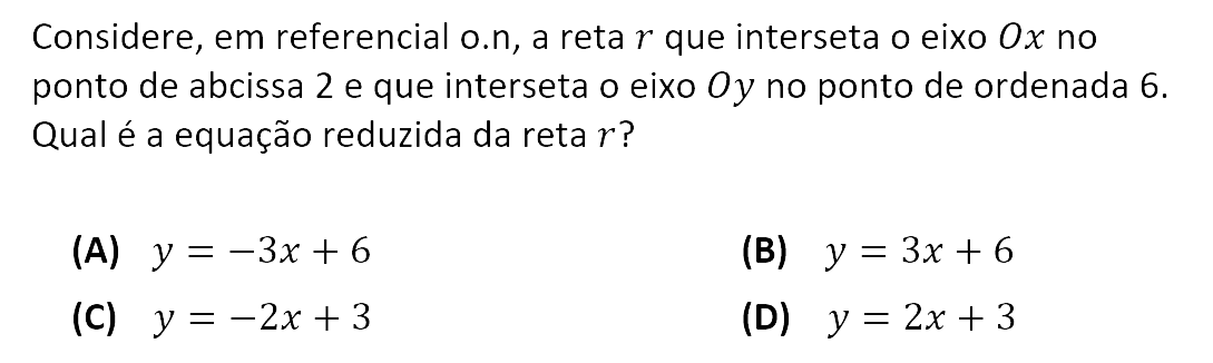 Exercício de matemática do 10º ano