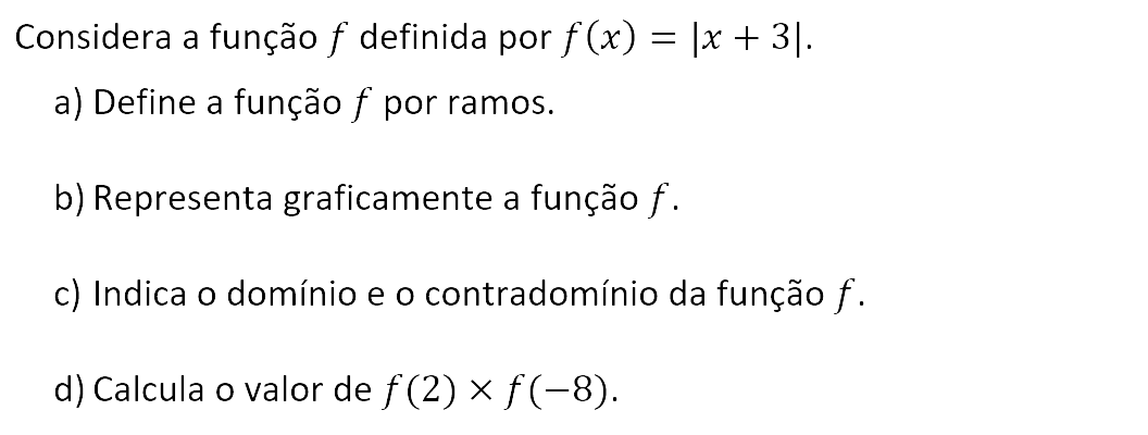 Exercício de matemática do 10º ano
