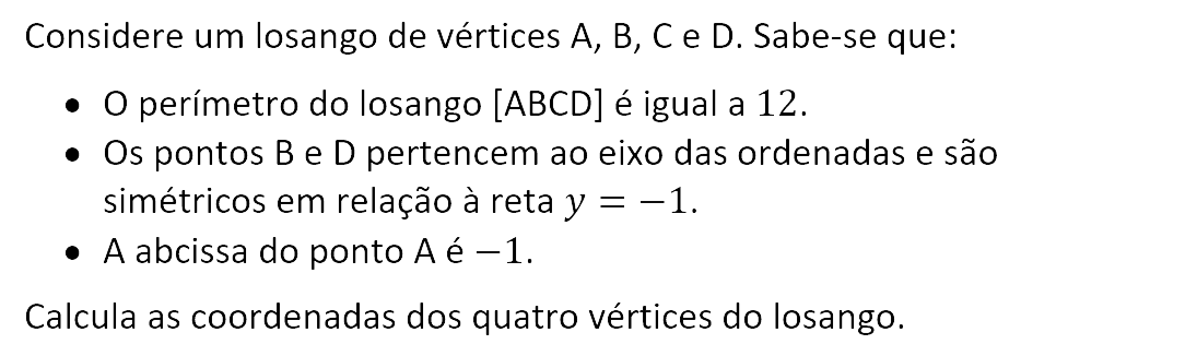 Exercício de matemática do 10º ano