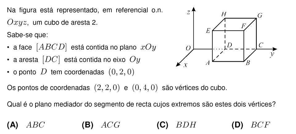 Exercício de matemática do 10º ano