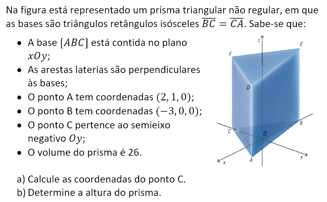 Exercício de matemática do 10º ano