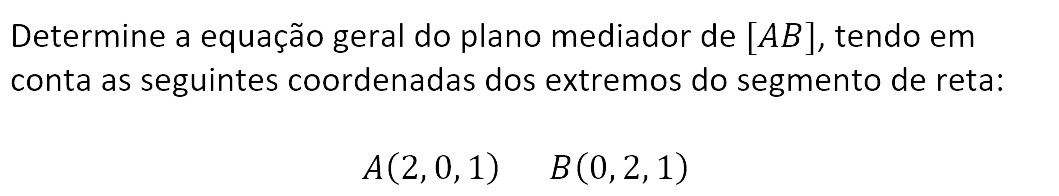 Exercício de matemática do 10º ano