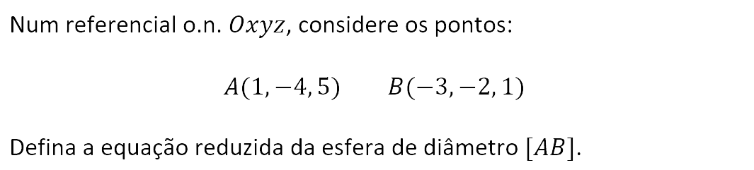 Exercício de matemática do 10º ano