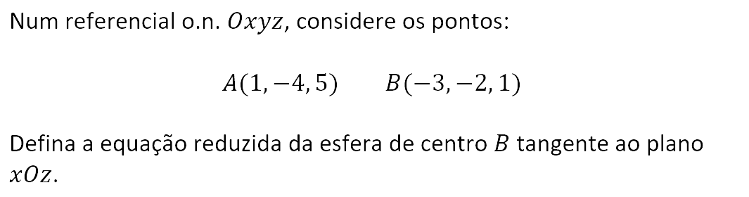 Exercício de matemática do 10º ano