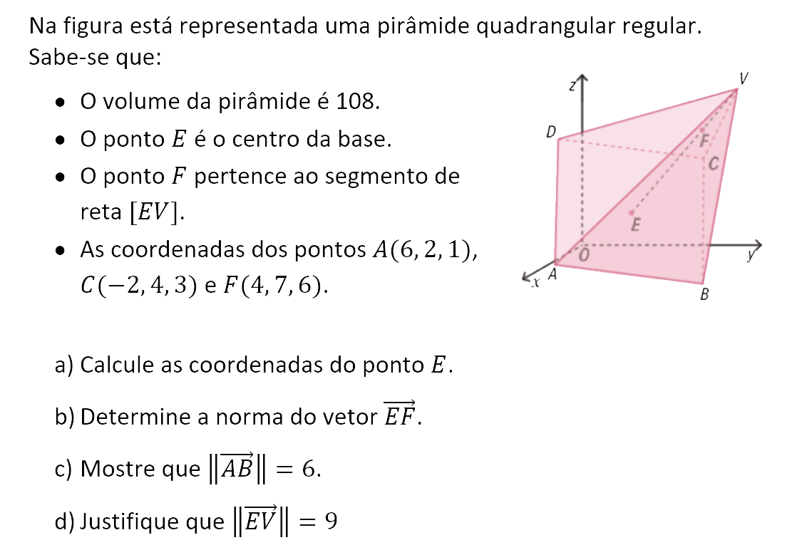 Exercício de matemática do 10º ano