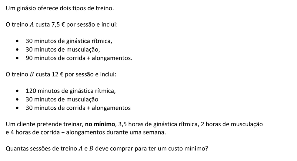 Exercício de matemática do 11º ano