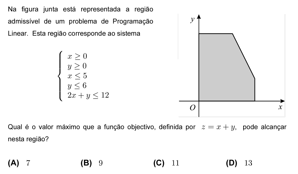 Exercício de matemática do 11º ano