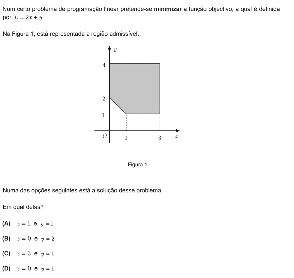 Exercício de matemática do 11º ano