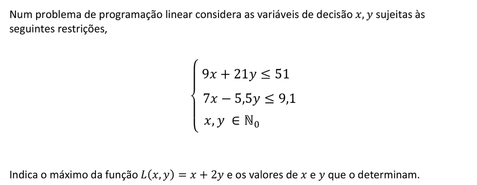 Exercício de matemática do 11º ano