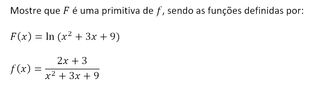 Exercício de matemática do 13º ano