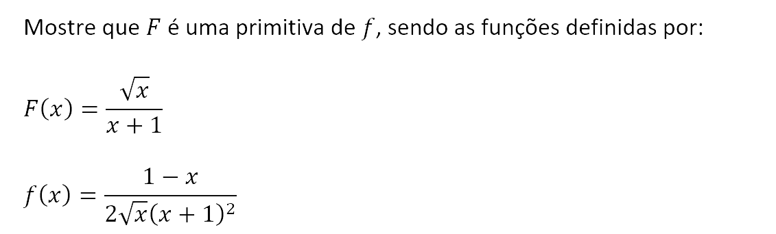 Exercício de matemática do 13º ano