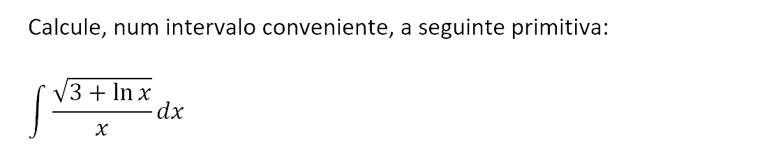 Exercício de matemática do 13º ano