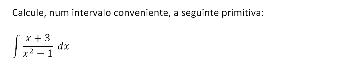 Exercício de matemática do 13º ano