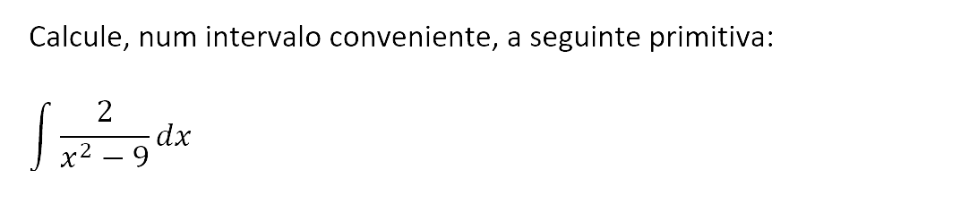 Exercício de matemática do 13º ano