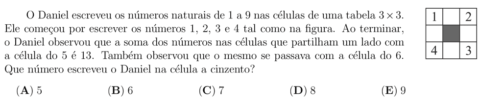 desafio matemático do dia