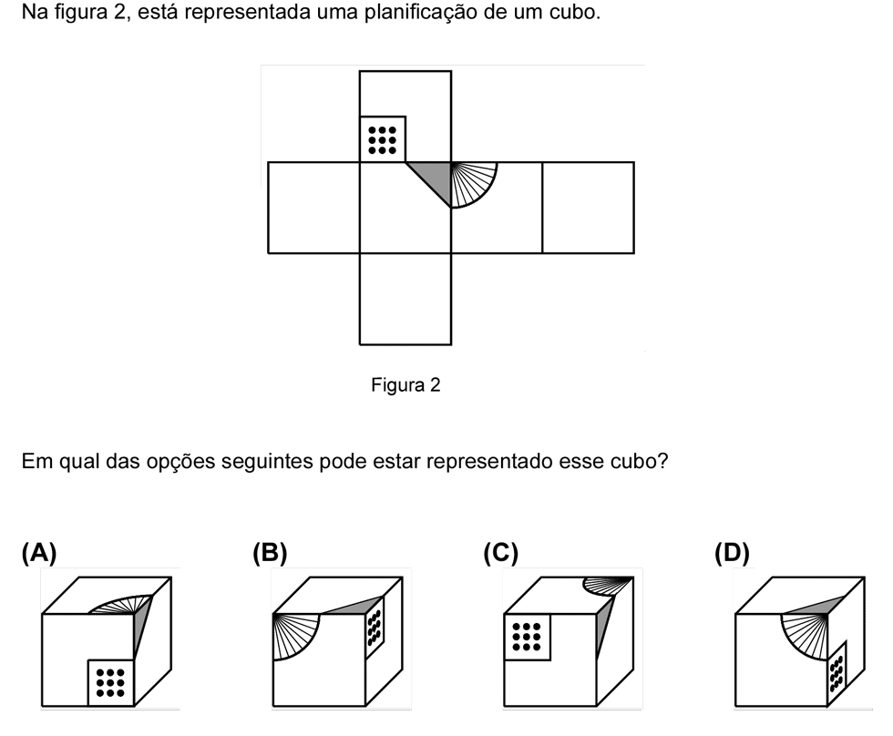 Exercício de escolha múltipla com origem no teste intermédio de matemática do 10º ano, publicado em 2010-01-29.