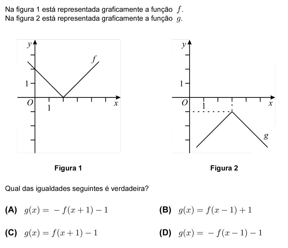Exercício de escolha múltipla com origem no teste intermédio de matemática do 11º ano, publicado em 2006-05-19.