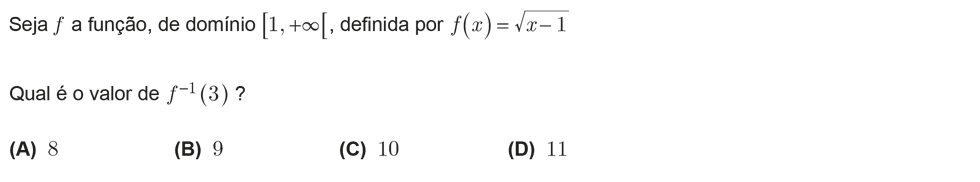 Exercício de escolha múltipla com origem no teste intermédio de matemática do 11º ano, publicado em 2011-05-24.
