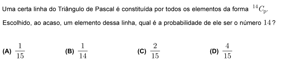 Exercício de escolha múltipla com origem no exame nacional de matemática do 12º ano, publicado em 2009, 2ª fase.