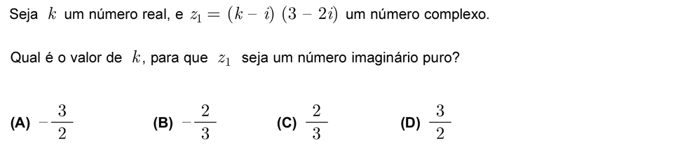 Exercício de escolha múltipla com origem no exame nacional de matemática do 12º ano, publicado em 2009, 2ª fase.