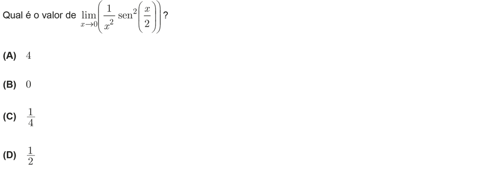 Exercício de escolha múltipla com origem no exame nacional de matemática do 12º ano, publicado em 2011, 1ª fase.