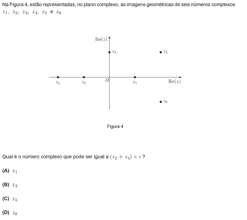 Exercício de escolha múltipla com origem no exame nacional de matemática do 12º ano, publicado em 2011, 2ª fase.