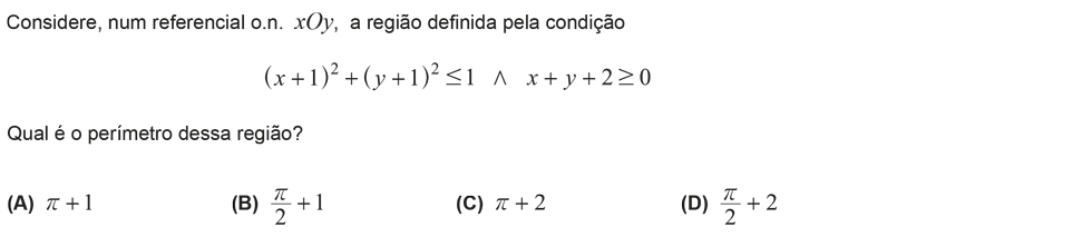 Exercício de escolha múltipla com origem no exame nacional de matemática do 12º ano, publicado em 2017, 2ª fase.