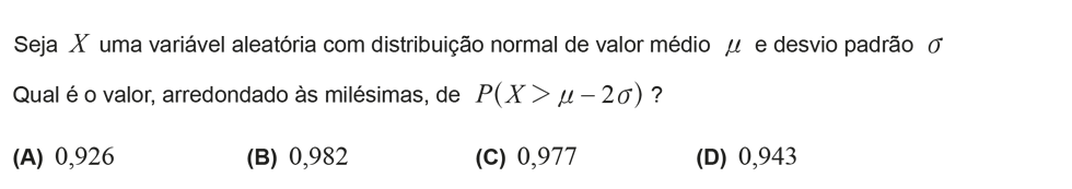 Exercício de escolha múltipla com origem no exame nacional de matemática do 12º ano, publicado em 2018, 2ª fase.