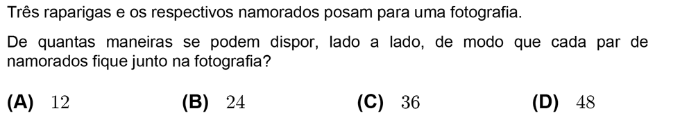 Exercício de escolha múltipla com origem no teste intermédio de matemática do 12º ano, publicado em 2005-12-07.