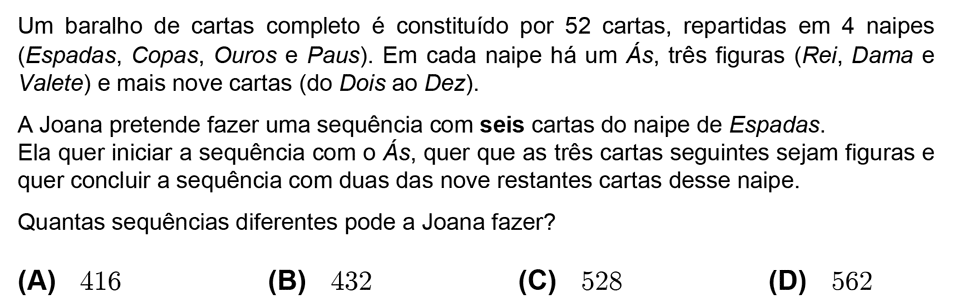 Exercício de escolha múltipla com origem no teste intermédio de matemática do 12º ano, publicado em 2005-12-07.