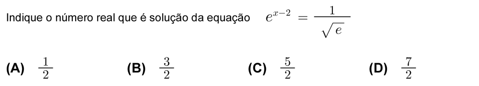 Exercício de escolha múltipla com origem no teste intermédio de matemática do 12º ano, publicado em 2006-03-17.