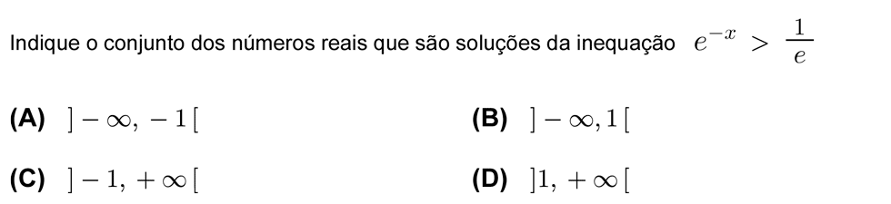 Exercício de escolha múltipla com origem no teste intermédio de matemática do 12º ano, publicado em 2007-03-15.