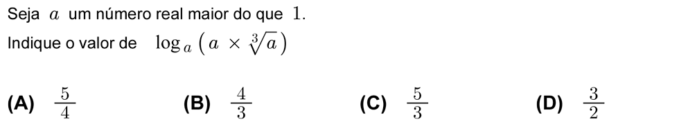 Exercício de escolha múltipla com origem no teste intermédio de matemática do 12º ano, publicado em 2007-03-15.