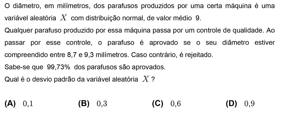 Exercício de escolha múltipla com origem no teste intermédio de matemática do 12º ano, publicado em 2008-12-10.