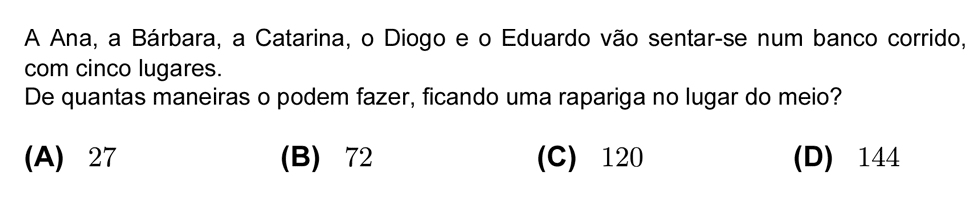 Exercício de escolha múltipla com origem no teste intermédio de matemática do 12º ano, publicado em 2009-03-11.