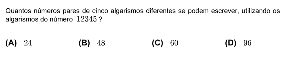 Exercício de escolha múltipla com origem no teste intermédio de matemática do 12º ano, publicado em 2009-12-04.