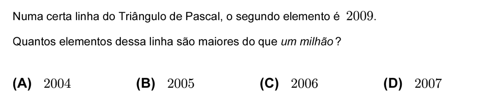 Exercício de escolha múltipla com origem no teste intermédio de matemática do 12º ano, publicado em 2009-12-04.