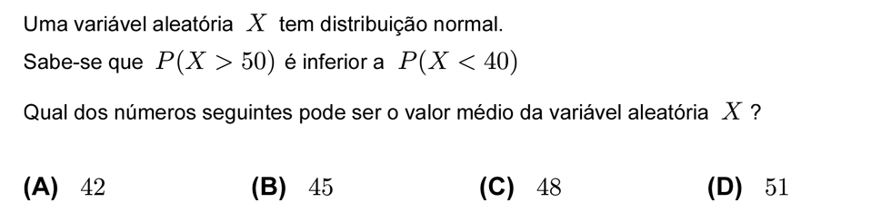 Exercício de escolha múltipla com origem no teste intermédio de matemática do 12º ano, publicado em 2009-12-04.