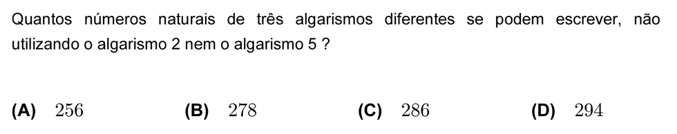 Exercício de escolha múltipla com origem no teste intermédio de matemática do 12º ano, publicado em 2010-05-19.
