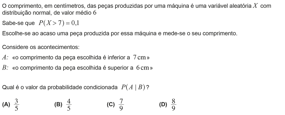 Exercício de escolha múltipla com origem no teste intermédio de matemática do 12º ano, publicado em 2012-03-13.