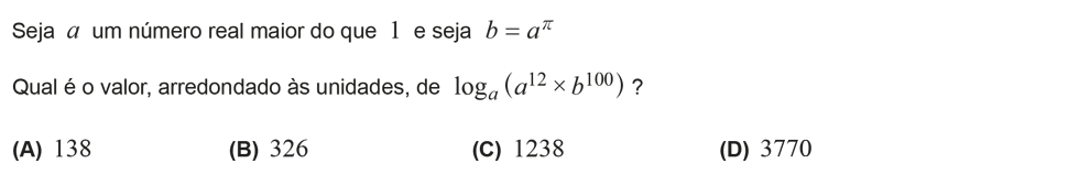 Exercício de escolha múltipla com origem no teste intermédio de matemática do 12º ano, publicado em 2012-05-04.
