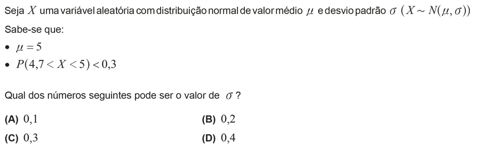 Exercício de escolha múltipla com origem no teste intermédio de matemática do 12º ano, publicado em 2013-02-28.